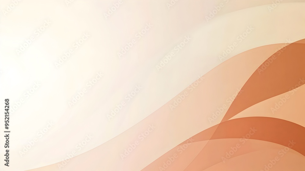 Poster Elegant and Minimalist Slide Background Design with a Warm Gradient Blend of Peach and Cream Tones Complemented by a Subtle Dark Brown Accent on the Edges Leaving a Blank Space for Content Placement