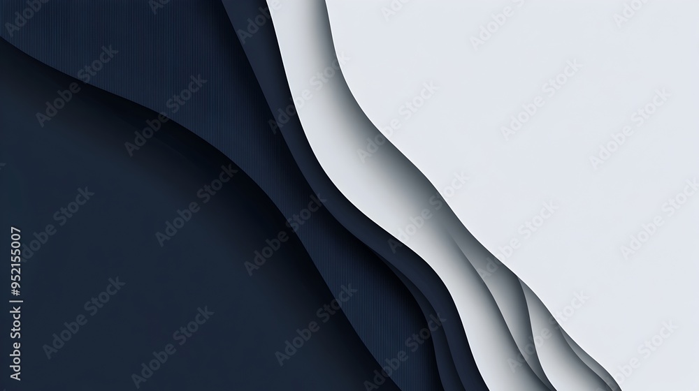 Poster minimalistic slide background with a deep navy blue fading into light grey leaving a blank central s