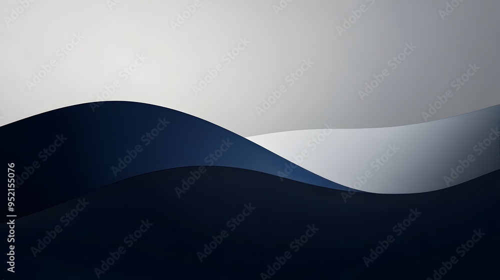 Poster minimalistic slide background featuring a deep navy blue color that fades into a light grey leaving 