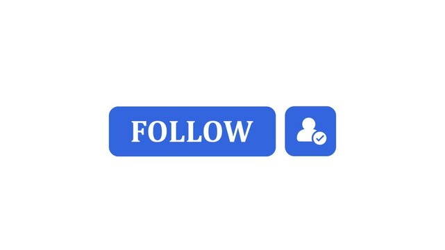 Follow button click animation footage, 4k