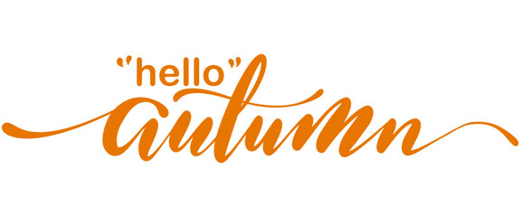 Hello autumn lettering vector eps