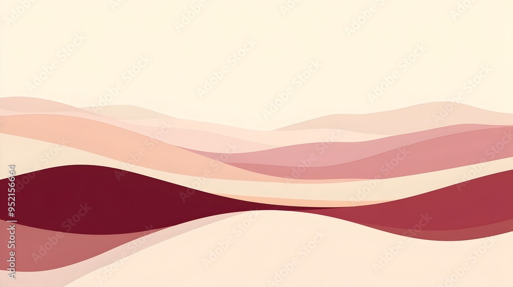 Poster minimalist and elegant slide background in deep red light pink soft lavender and pale cream gradient