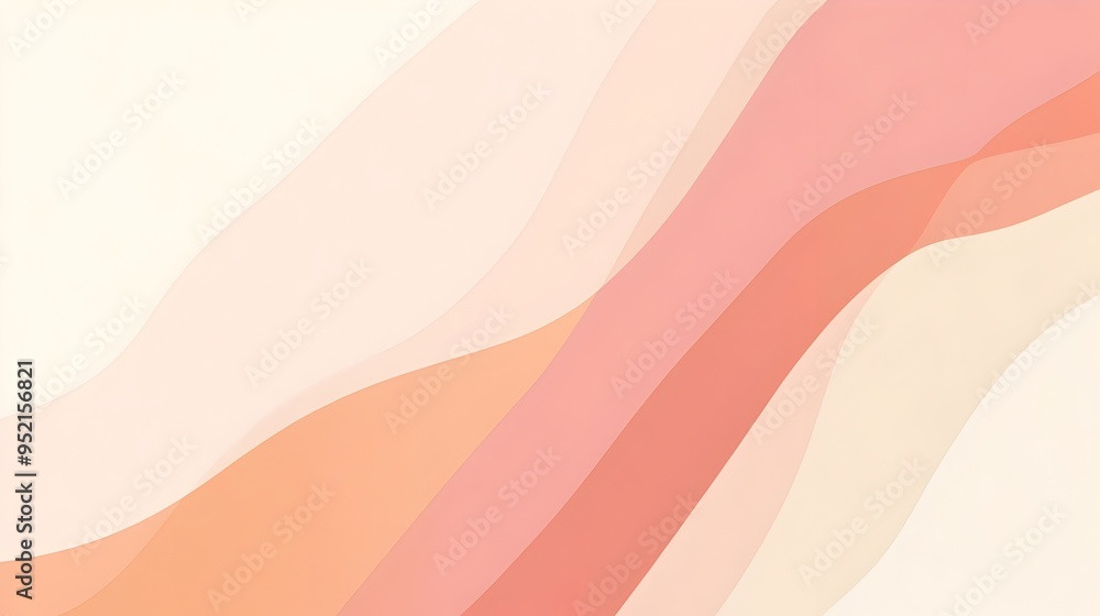 Poster minimalist slide background design with a warm color palette of coral light pink soft peach and pale