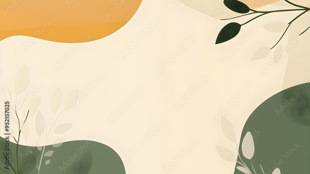 Aufkleber elegant and minimalist slide background design featuring a serene color palette of deep green light 