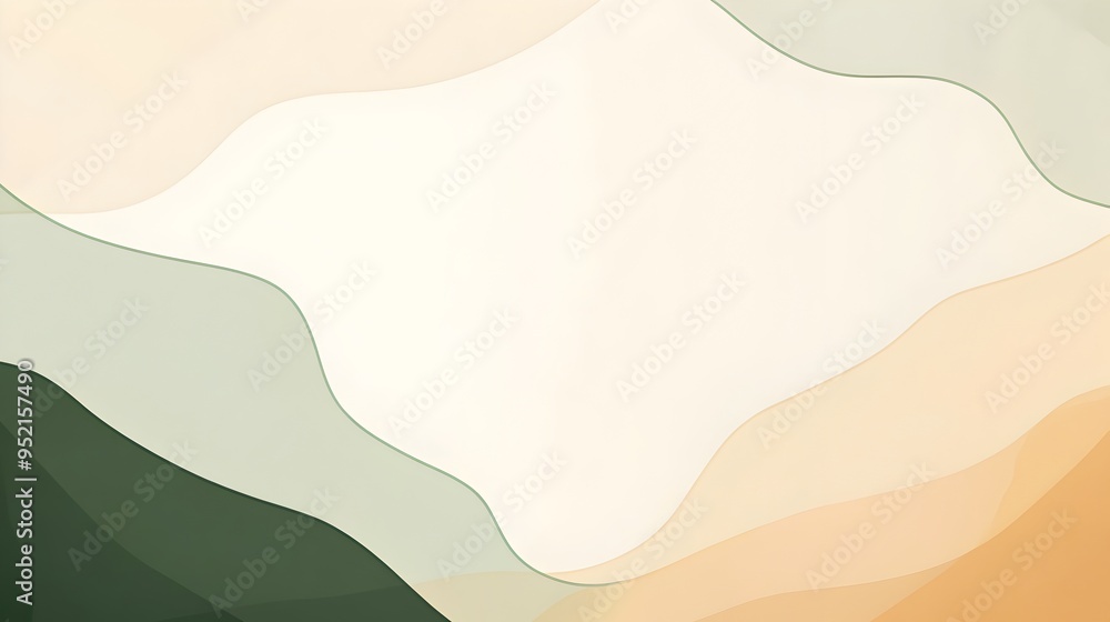 Poster elegant minimalistic slide background featuring a harmonious blend of deep green light olive soft be
