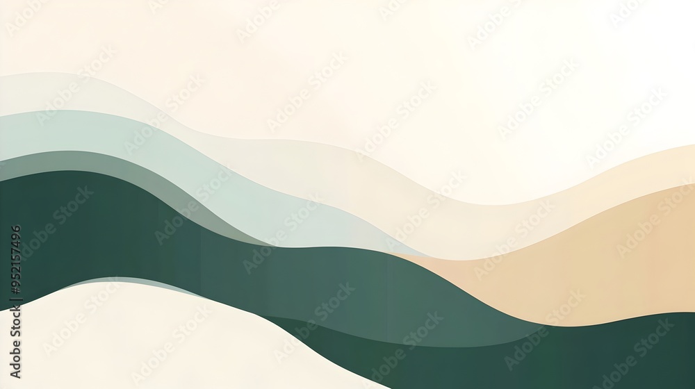 Aufkleber minimalist slide background with a clean elegant design featuring a blend of deep green light olive 