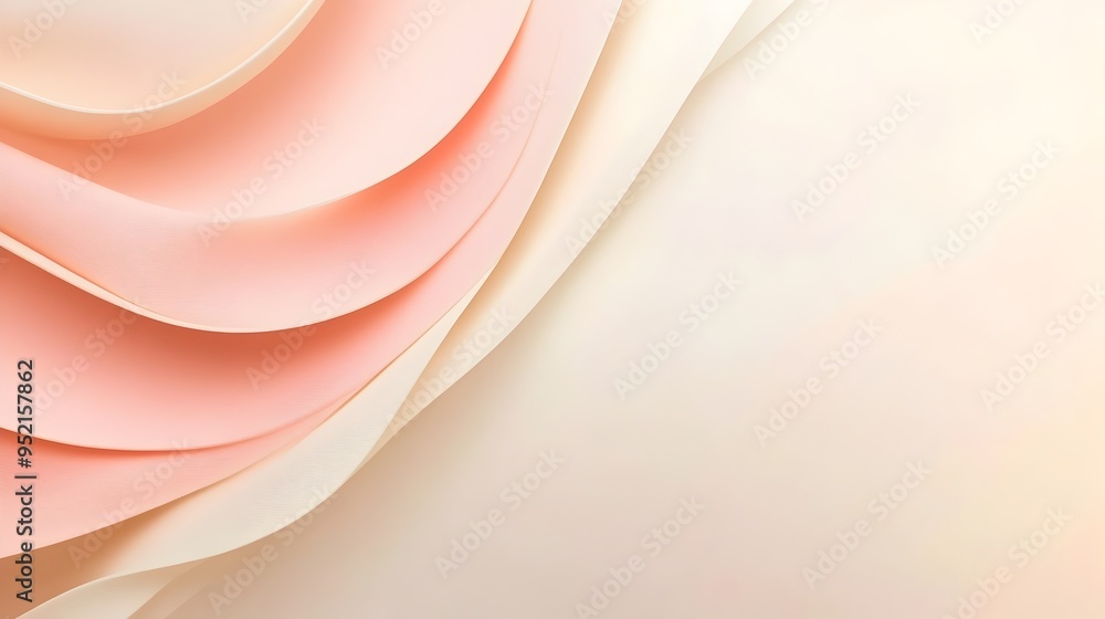 Poster minimalist abstract background with soft coral and cream color tones leaving a blank center space fo