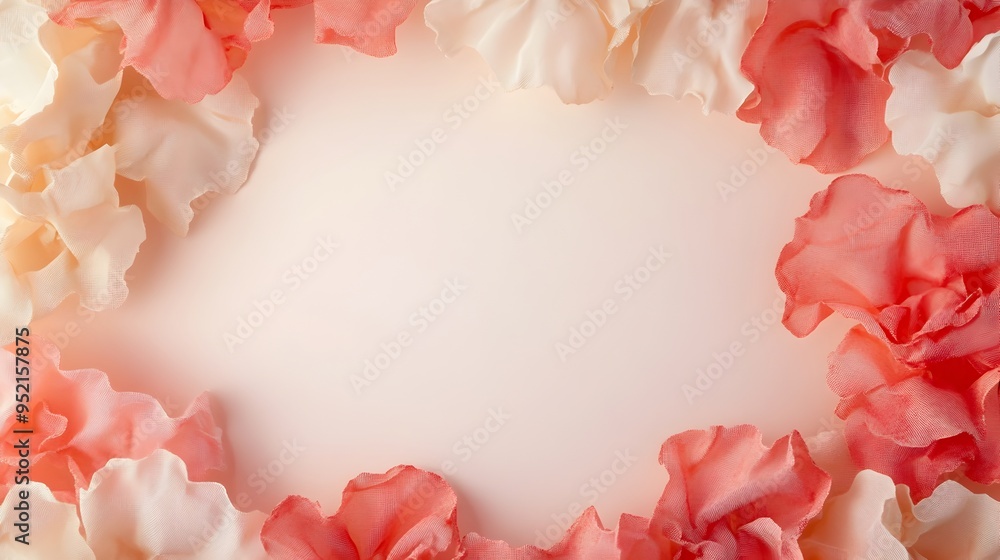 Poster minimalist background image featuring soft coral and cream color shades leaving the center blank for