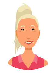 Call center operator avatar without headphone. Online support service assistant. Female customer help manager.  illustration of character