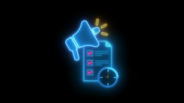 Marketing Plan concept, strategy operational document that an organization will implement to generate leads and reach its target market. Planning icon with megaphone isolated on transparent background