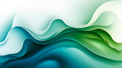 Abstract Blue and Green Gradient Design with Organic Shapes, blending modern art and nature-inspired elements in a fluid and dynamic composition.