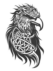 Griffin head very simple traditional tattoo flash styles illustration