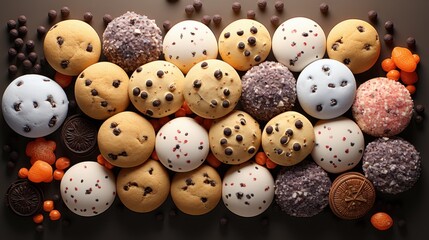 Obraz premium Cookies and chocolate chips arrangement