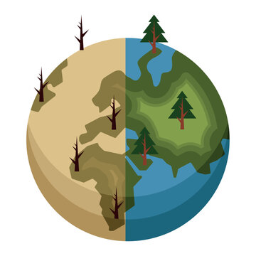 planet suffering from global warming