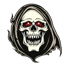 Fototapeta premium grim reaper head very simple traditional tattoo flash styles illustration
