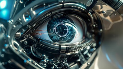 Image of futuristic cyber eye.