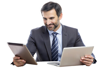 businessman working on laptop