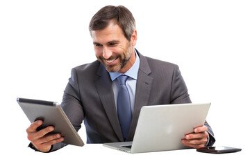 businessman working on laptop