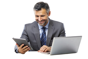 businessman working on laptop