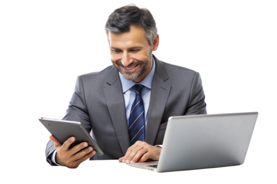 businessman working on laptop