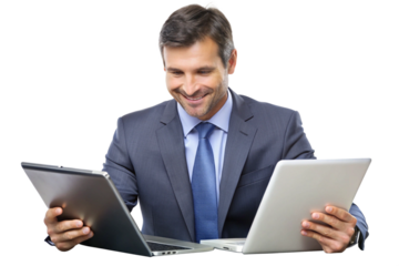 businessman working on laptop
