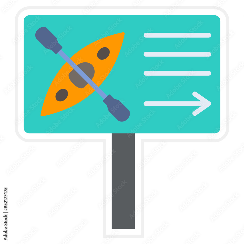 Poster kayaking zone icon