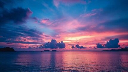 sunset over the city