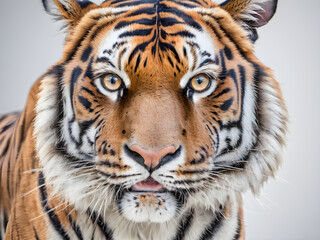 Naklejka premium Portrait of a tiger on white background. Close-up.