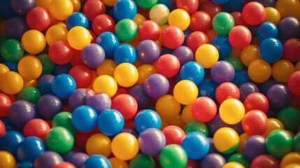 Obraz premium Ball pit filled with colorful plastic balls in a childrenâ€™s play area. 