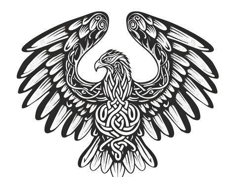 recommend clip art: Hawk Wings very simple traditional tattoo flash styles illustration