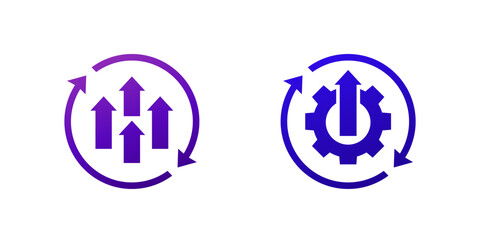 continuous growth and improvement icons