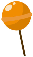 Illustration of Halloween candy elements. Halloween lollipop icon.
