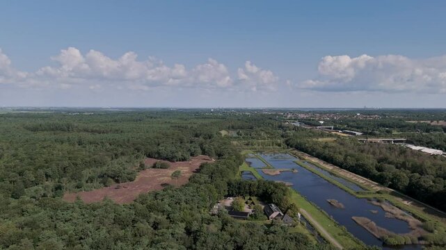 Aerial View of Nature Between Hilversum and Bussum, Netherlands