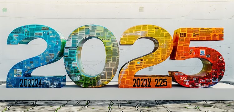 2025 templates backgorund in multicolor isolated on the new design and new decoration with abstract bright color backgorund 