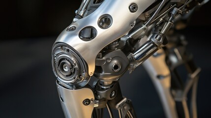 Fototapeta premium A close-up of a prosthetic leg's knee joint, showcasing the advanced mechanics and materials used.