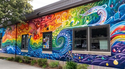 Vibrant Pride-Themed Mural of Hope and Equality Adorning Building's Exterior Wall