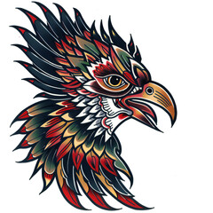 Hippogriff head very simple traditional tattoo flash styles illustration