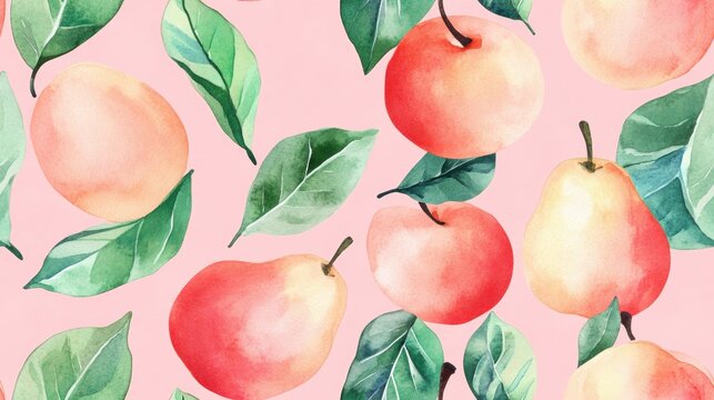 Seamless repetitive pattern background of fresh pear for fabric design