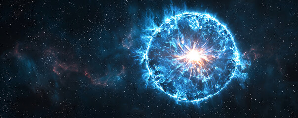 Big circle Neutron star space with electrical radio waves.