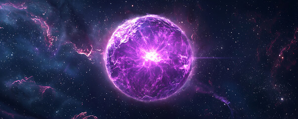 Big circle Neutron star space with electrical radio waves.