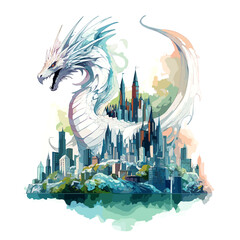 Fototapeta premium Majestic Dragon Animal Beauty Nature Wildlife Discovery Vector