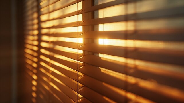 Image of wooden blinds adorning a window.