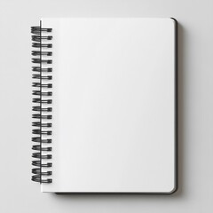 notebook on white  background flat lay