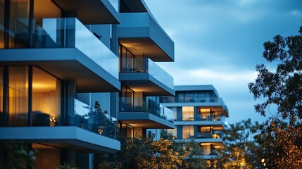 Fototapeta premium Residential and commercial Apartment building in inner Melbourne suburb VIC Sydney NSW Australia : Generative AI