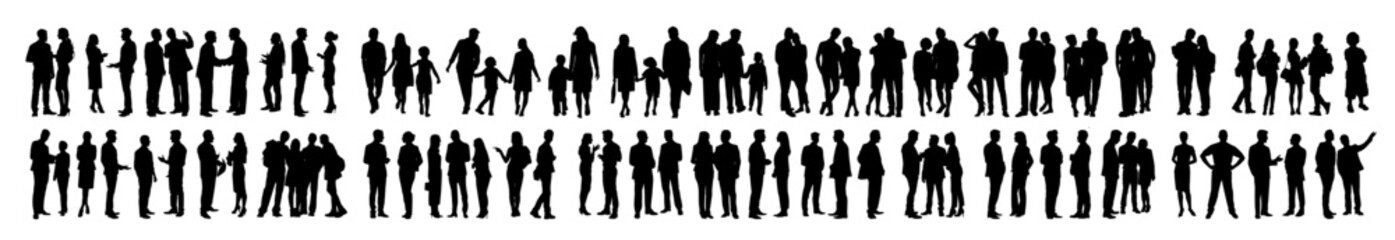 People silhouette set