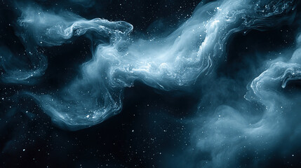 Fototapeta premium Abstract swirling nebula with stars in dark space.