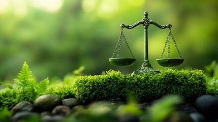 The concept of green law Carbon tax Environmental and social responsibility business concept International Law and Environmental Law Economic regulation law of environmental conservati : Generative AI