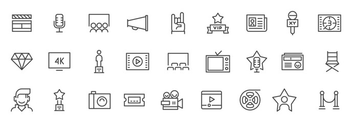 Celebrity icon set. Vector