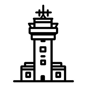 recommend clip art: Military Base icon or modern line symbol. Vector line art and icon design with bold outline. Black and white Pixel Perfect minimalistic symbol isolated white background. Silhouette simple thin sign