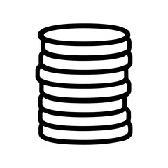 Stack Of Coin icon or modern line symbol. Vector line art and icon design with bold outline. Black and white Pixel Perfect minimalistic symbol isolated white background. Silhouette simple thin sign